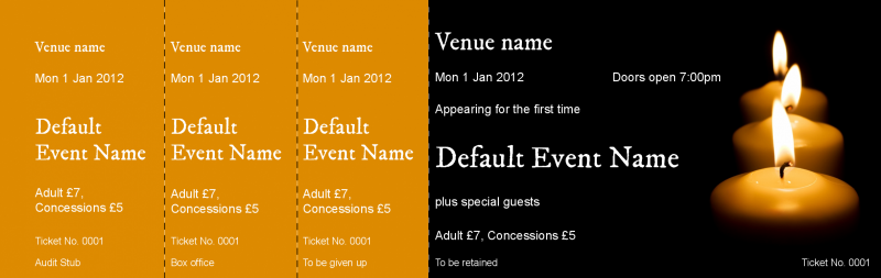 Design Candles Event Tickets Template