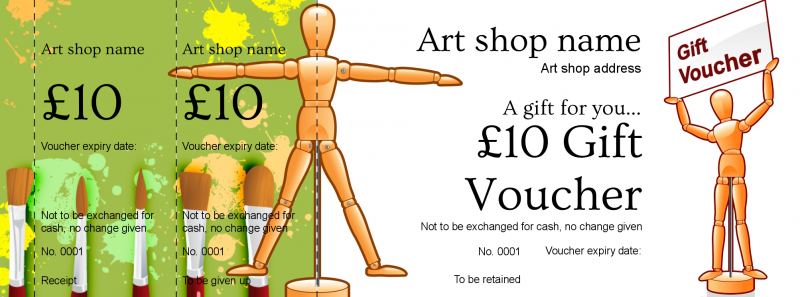 Design Art Supplies Gift Vouchers Template