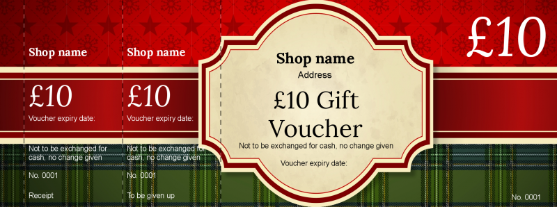 Design Tartan  Gift Vouchers Template