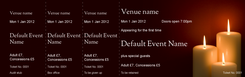 Design Candle Trio Event Tickets Template