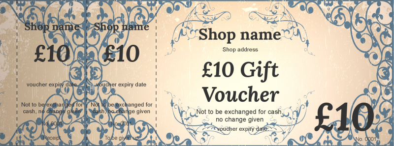 Design Blue and White China Gift Vouchers Template