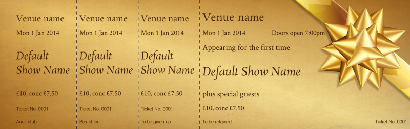 Design Golden Event Tickets Template