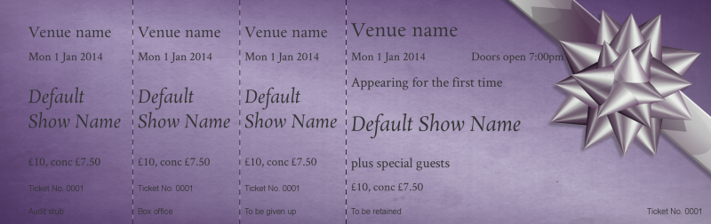 Design Lilac Bow Event Tickets Template