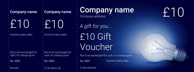 Design Lightbulb Gift Vouchers Template