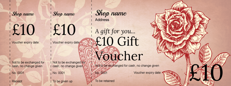 Design Vintage Roses Gift Vouchers Template