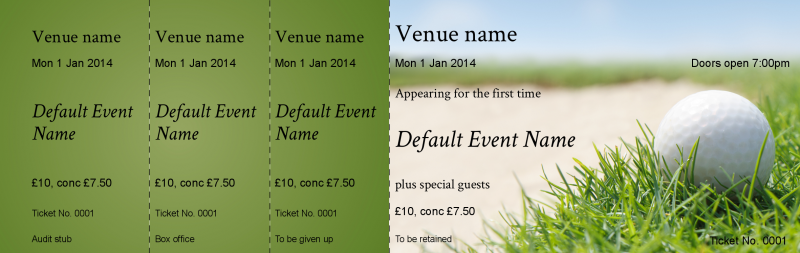 Design Golf Event Tickets Template