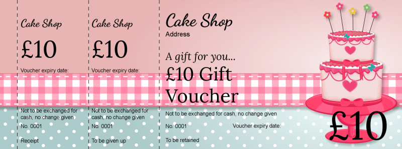 Design Cake Shop Gift Vouchers Template