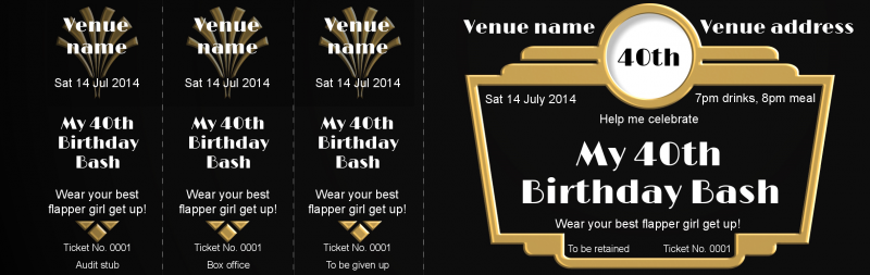 Design Art Deco Glamour Event Tickets Template