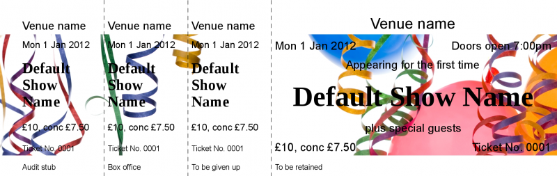 Design Party Streamers Event Tickets Template