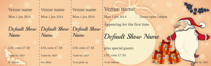 Ticket design - Father Christmas Event Tickets Template - Performance
