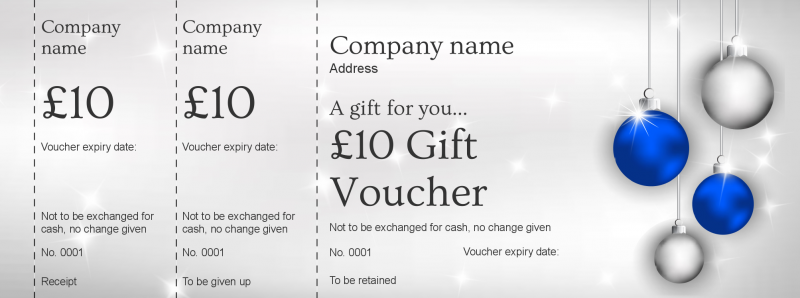 Design Silver Christmas Gift Vouchers Template