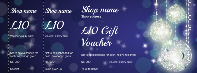 Design Blue Christmas Gift Vouchers Template