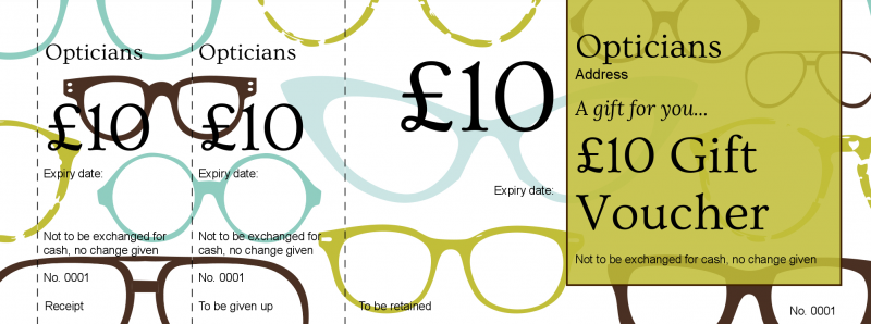 Design Opticians Gift Vouchers Template