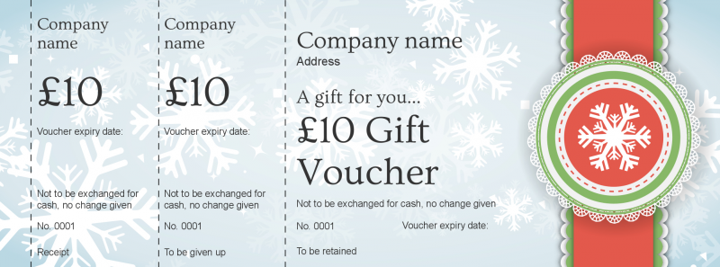 Design Snowflake Gift Vouchers Template