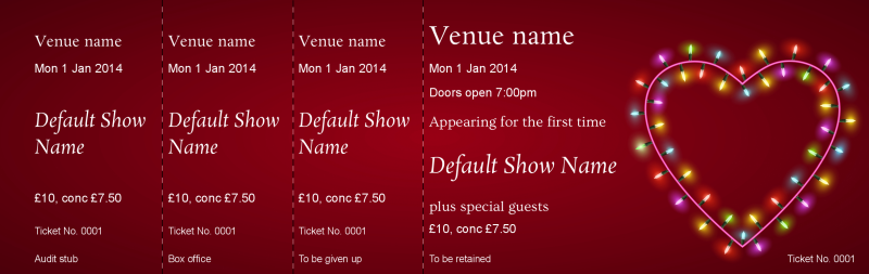 Design Valentine Heart Event Tickets Template