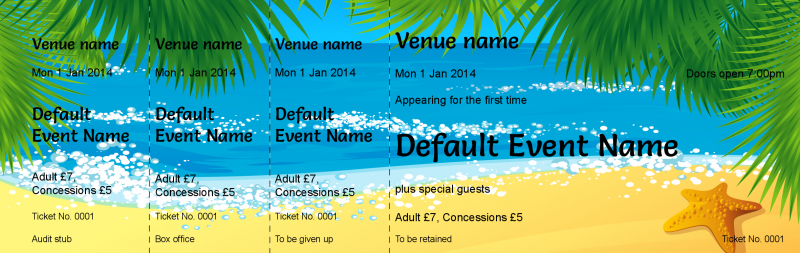 Design Beach View Event Tickets Template