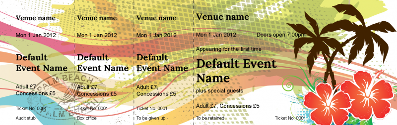 Design Hawaiian Party Event Tickets Template