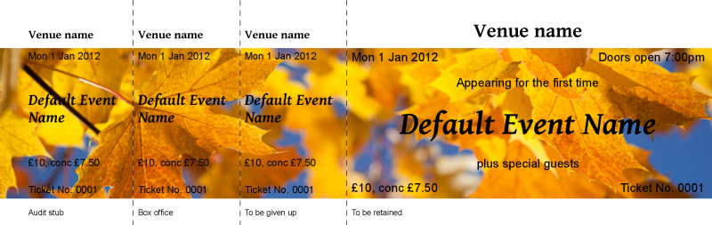 Design Autumn Orange Leaves Event Tickets Template