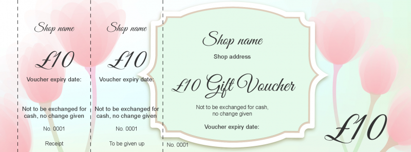 Design Soft Pastel Flowers Gift Vouchers Template