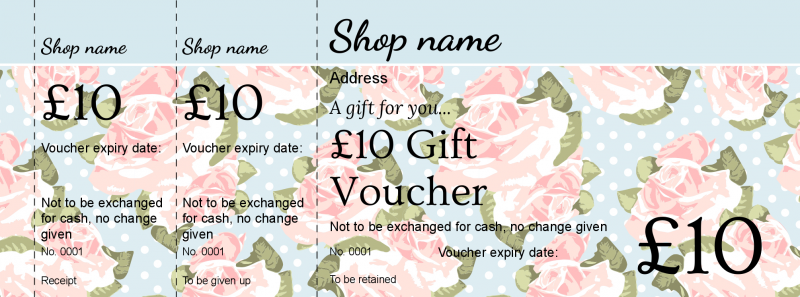 Design Pastel Roses Gift Vouchers Template