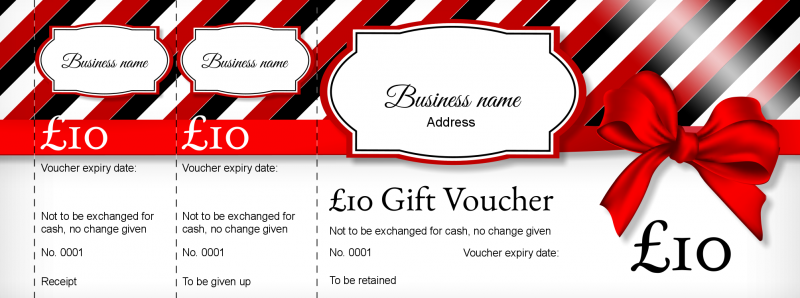 Design Diagonal Stripes Boutique Gift Vouchers Template
