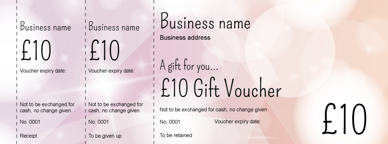 Design Pink Fizz Gift Vouchers Template