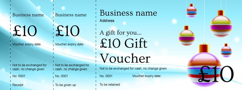 Design Stripy Baubles Gift Vouchers Template