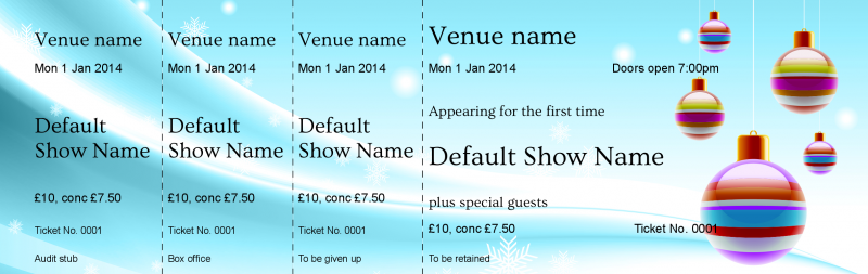 Design Stripy Baubles Event Tickets Template