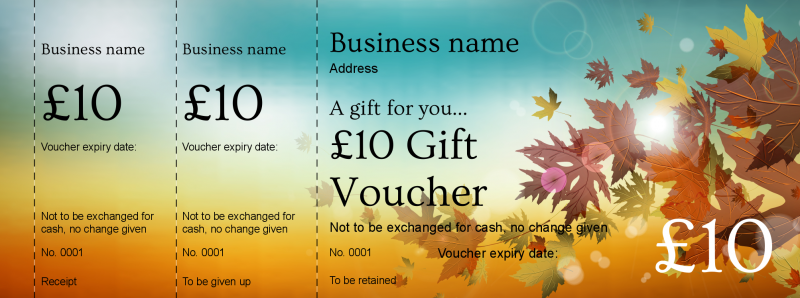 Design Autumn Leaves Gift Vouchers Template