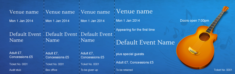 Design Guitar Music Event Tickets Template