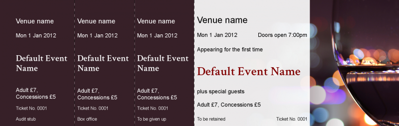 Design Wine Glass Event Tickets Template
